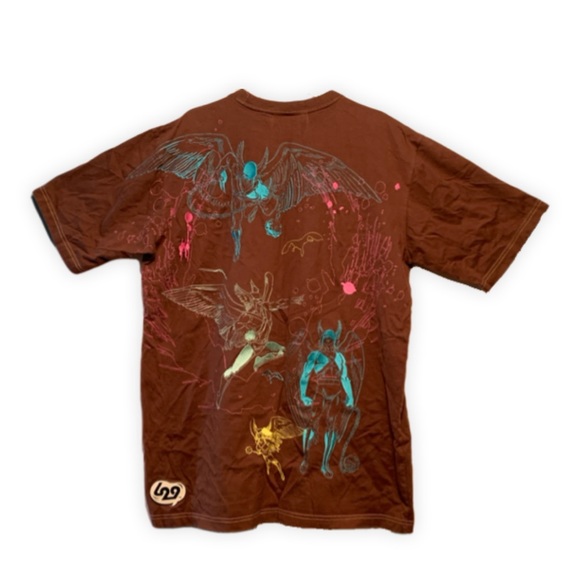 DC Comics Shirt L29 Hawkman Size XL Embroidered Front & Back Graphics Brown - Picture 2 of 12